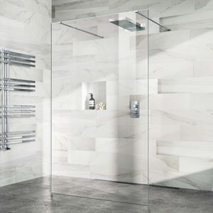 Copenhagen Easy Clean 8mm Walk Through Wet Room Shower Glass Panel 1200mm