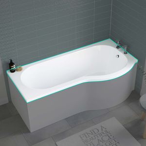 P Shaped 1700 Shower Bath - Right Handed