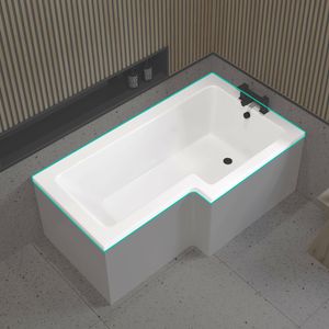 L Shaped 1500 Shower Bath - Right Handed
