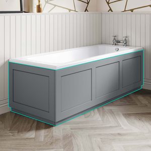 Traditional Dove Grey Wooden Bath Panel Pack 1700x680mm