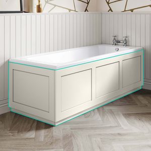 Traditonal Chalk White Wooden Bath Panel Pack 1700x680mm