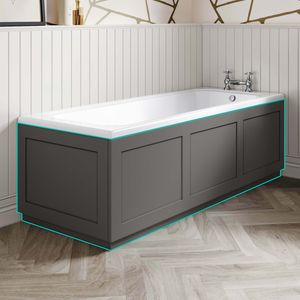 Traditional Graphite Grey Wooden Bath Panel Pack 1700x680mm