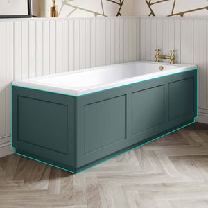 Traditonal Midnight Green Wooden Bath Panel Pack 1700x680mm