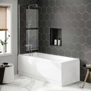 Hereford 1500x700 Square Shower Bath & 6mm Easy Clean Screen