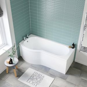 P Shaped 1700 Bath with Front Panel - Left Handed