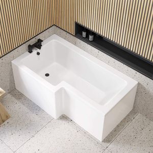L Shaped 1500 Bath with Front Panel - Left Handed