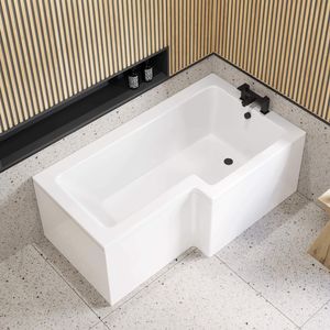 L Shaped 1600 Bath with Front Panel - Right Handed
