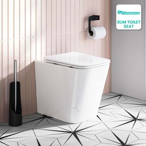 Nevada Rimless Back To Wall Toilet With Premium Soft Close Slim Seat