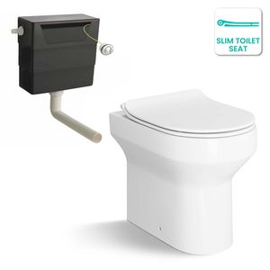 Denver Back To Wall Toilet With Premium Soft Close Slim Seat and Concealed Cistern