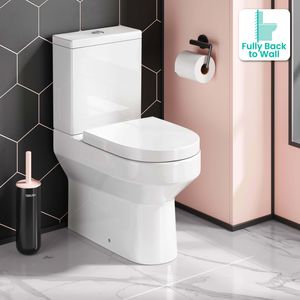 Denver Rimless Fully Back to Wall Close Coupled Toilet With Soft Close Seat
