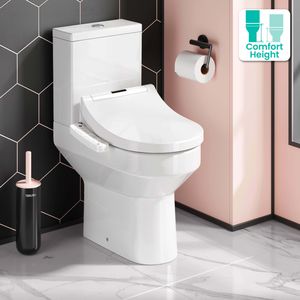 Denver Rimless Comfort Height Close Coupled Toilet With Smart Bidet Seat