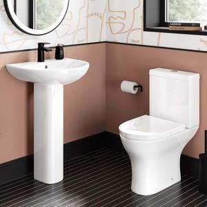 Orlando Close Coupled Toilet & Pedestal Basin Set