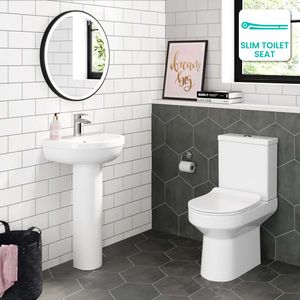 Denver Close Coupled Toilet & Pedestal Basin Set