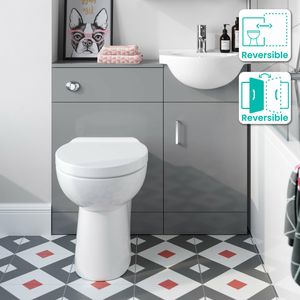 Quartz Stone Grey Cloakroom Combination Vanity Basin and Austin Toilet 900mm