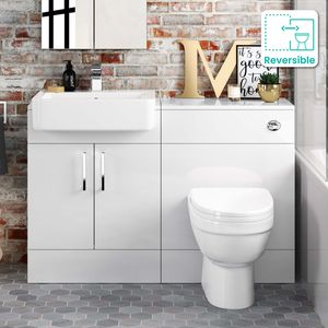 Harper Gloss White Combination Vanity Basin and Seattle Toilet 1200mm