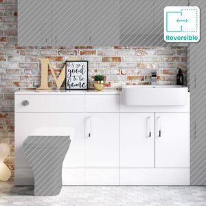 Harper Gloss White Combination Vanity Basin 1500mm (Excludes Pan + Cistern)