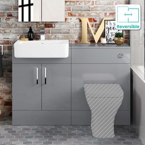 Harper Stone Grey Basin Vanity and Back To Wall Toilet Unit 1200mm