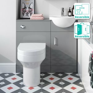 Quartz Stone Grey Cloakroom Combination Vanity Basin and Denver Toilet 900mm