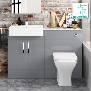 Harper Stone Grey Combination Vanity Basin with Marble Top & Atlanta Toilet 1200mm