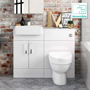 Harper Gloss White Combination Vanity Basin & Seattle Toilet 1000mm