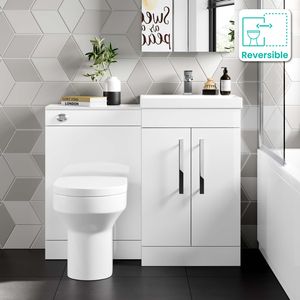 Avon Gloss White Combination Vanity Basin and Denver Toilet 1000mm
