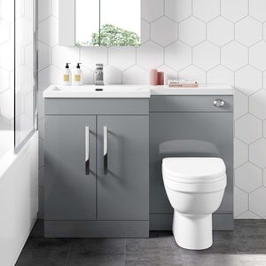Avon Stone Grey Combination Vanity Basin and Seattle Toilet 1100mm - Left Handed
