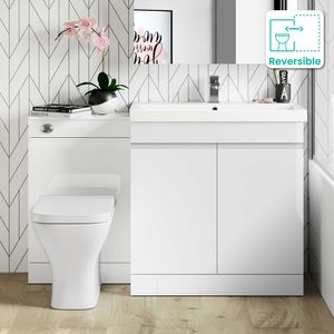 Trent Gloss White Combination Vanity Basin and Atlanta Toilet 1300mm