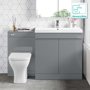 Trent Stone Grey Combination Vanity Basin and Atlanta Toilet 1300mm