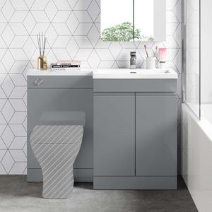 Trent Stone Grey Basin Vanity and Back To Wall Unit 1100mm - Right Handed