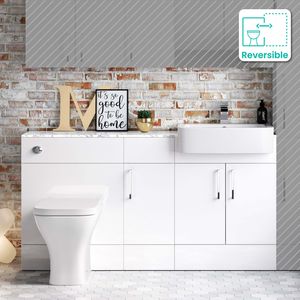Harper Gloss White Combination Vanity Basin with Marble Top & Atlanta Toilet 1500mm