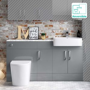 Harper Stone Grey Combination Vanity Basin with Marble Top & Boston Toilet 1500mm