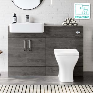Harper Charcoal Elm Combination Vanity Basin and Atlanta Toilet 1200mm