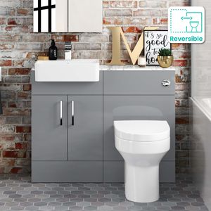 Harper Stone Grey Combination Vanity Basin with Marble Top & Denver Toilet 1000mm