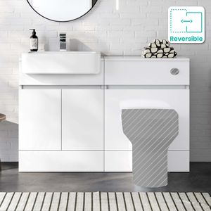 Foster Gloss White Basin Vanity and Back To Wall Toilet Unit 1200mm