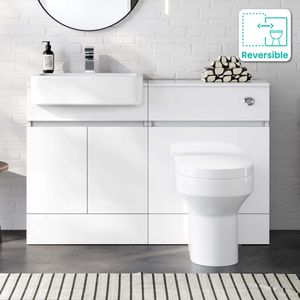 Foster Gloss White Combination Vanity Basin and Denver Toilet 1200mm