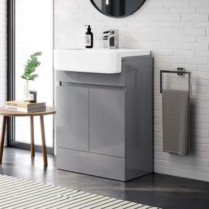 Foster Stone Grey Vanity with Semi Recessed Basin 600mm