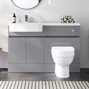 Foster Stone Grey Combination Vanity Basin and Seattle Toilet 1200mm - Left Handed