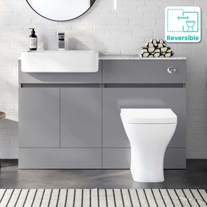 Foster Stone Grey Combination Vanity Basin with Marble Top & Atlanta Toilet 1200mm