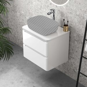 Corsica Gloss White Wall Hung Drawer 600mm - Excludes Counter Top Basin