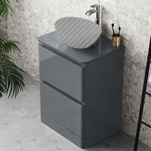 Corsica Storm Grey Drawer 600mm - Excludes Counter Top Basin