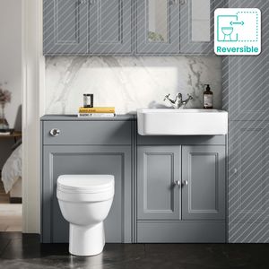 Monaco Dove Grey Combination Vanity Basin and Seattle Toilet 1200mm