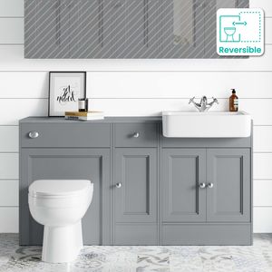 Monaco Dove Grey Combination Vanity Basin and Seattle Toilet 1500mm