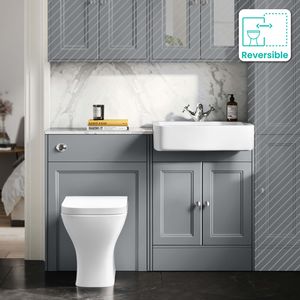 Monaco Dove Grey Combination Vanity Basin with Marble Top & Atlanta Toilet 1200mm
