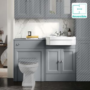 Monaco Dove Grey Traditional Basin Vanity and Back To Wall Unit 1200mm (Excludes Pan & Cistern)