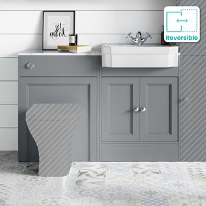 Monaco Dove Grey Combination Vanity Traditional Basin with Marble Top 1200mm (Excludes Pan & Cistern)