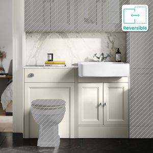 Monaco Chalk White Combination Vanity Basin with Marble Top 1200mm (Excludes Pan & Cistern)