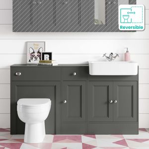 Monaco Graphite Grey Combination Vanity Basin and Seattle Toilet 1500mm