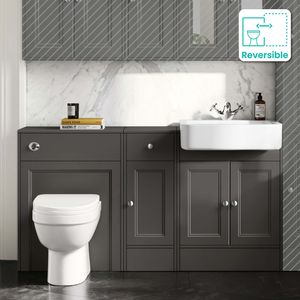 Monaco Graphite Grey Combination Vanity Basin and Seattle Toilet 1500mm