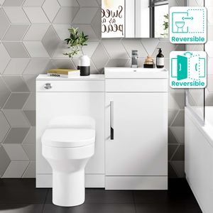 Avon Gloss White Combination Vanity Basin and Denver Toilet 950mm