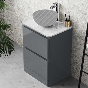 Corsica Storm Grey Drawer with Marble Top 600mm - Excludes Counter Top Basin